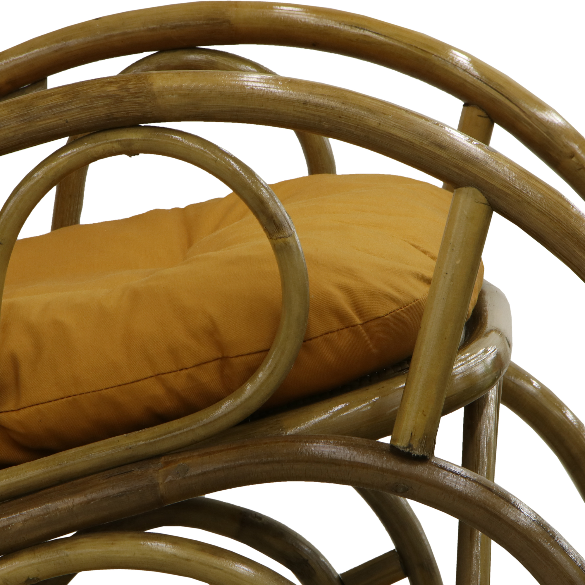 Кресло-качалка Rattan grand Medium Brown с подушками, цвет светло-коричневый - фото 7