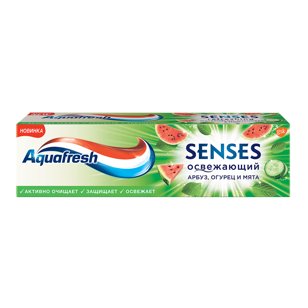 Паста зубная Aquafresh Senses Освежающий арбуз 75 мл - фото 1