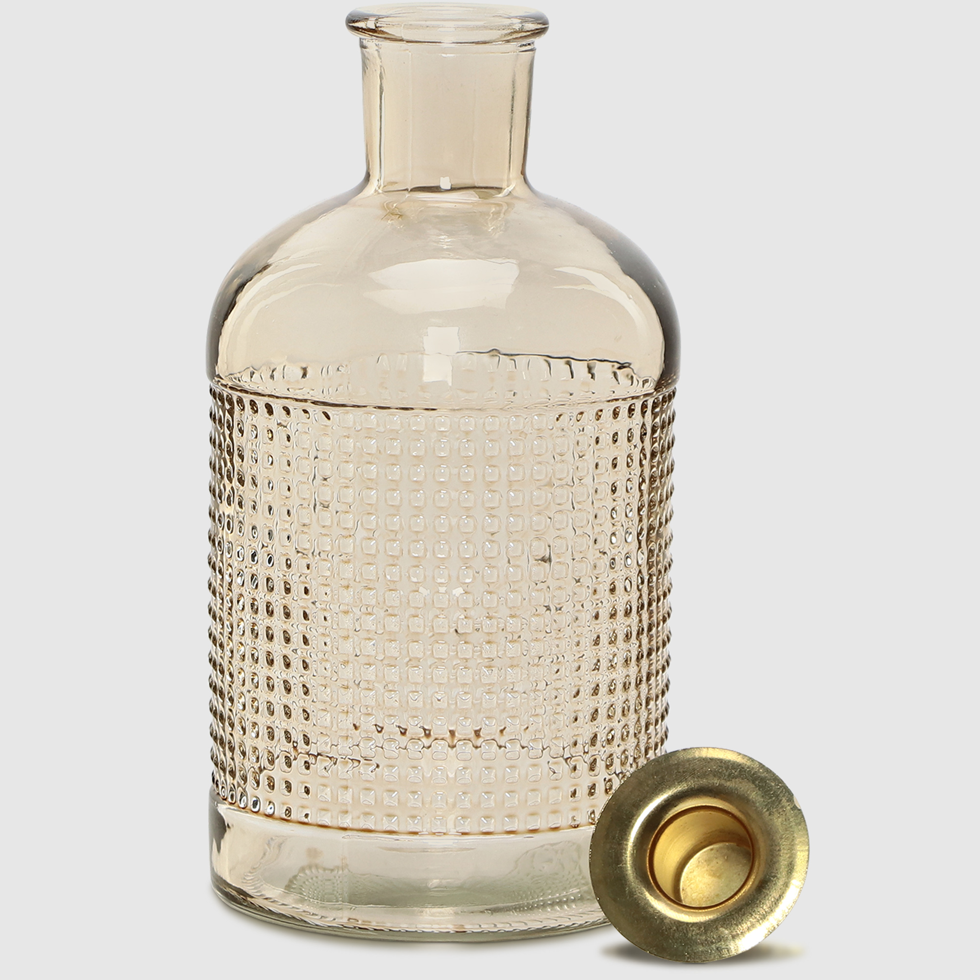 Подсвечник-бутылка Kaemingk обиход стеклянный 11х10х20 см, цвет золотой - фото 2
