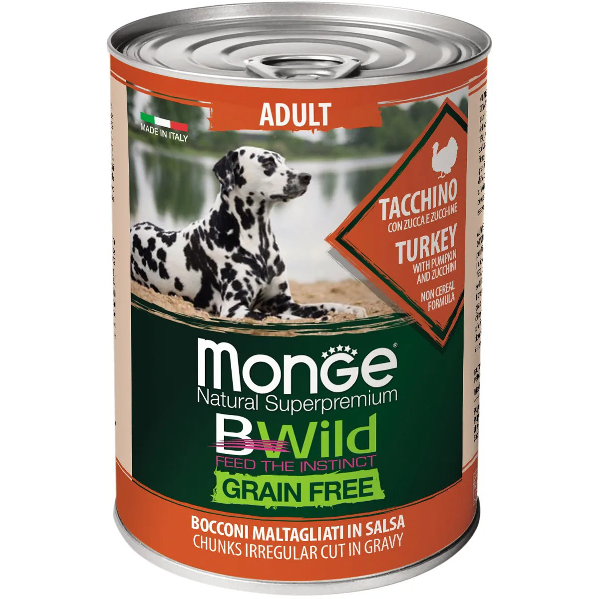 фото Корм для собак monge bwild grain free индейка с тыквой и кабачками 400 г