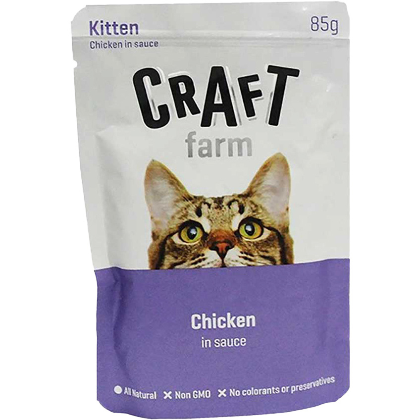 фото Корм для котят craft farm курица в соусе 85 г