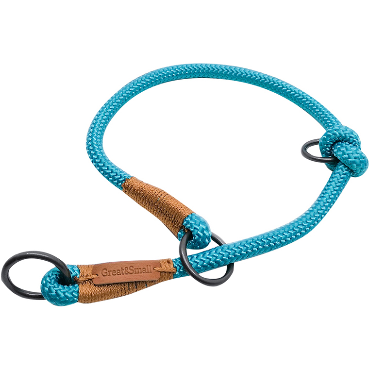 фото Ошейник для собак great&small rope 6 мм х 400 мм голубой