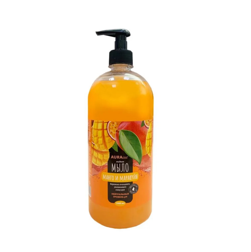 фото Крем-мыло жидкое aura clean манго и маракуйя 1 л