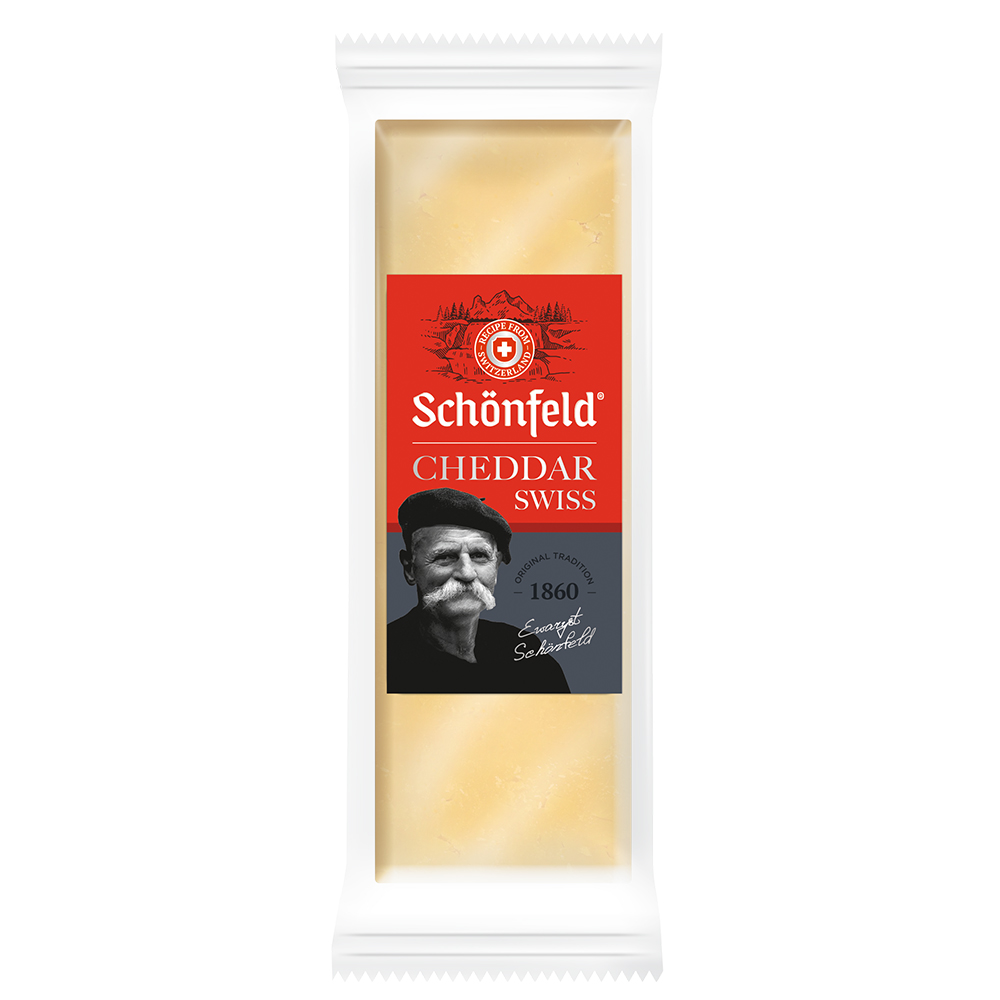 Сыр твердый Schonfeld Swiss Cheddar 53%, 150 г