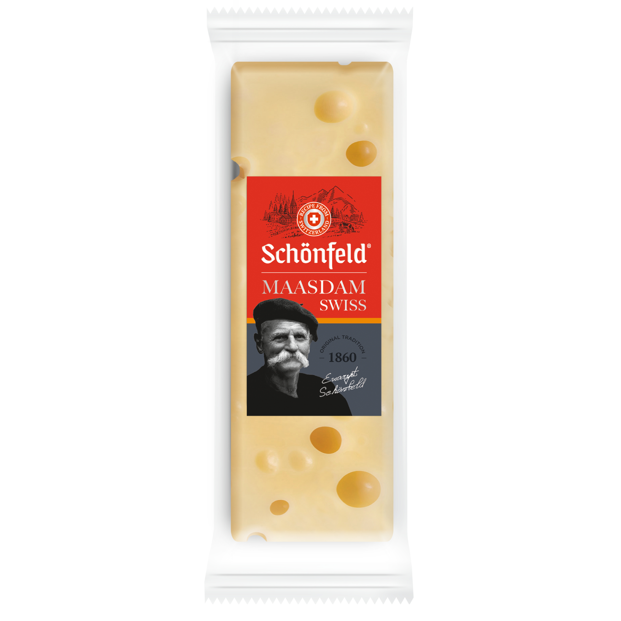 Сыр полутвердый Schonfeld Swiss Maasdam, 48%, 150 г