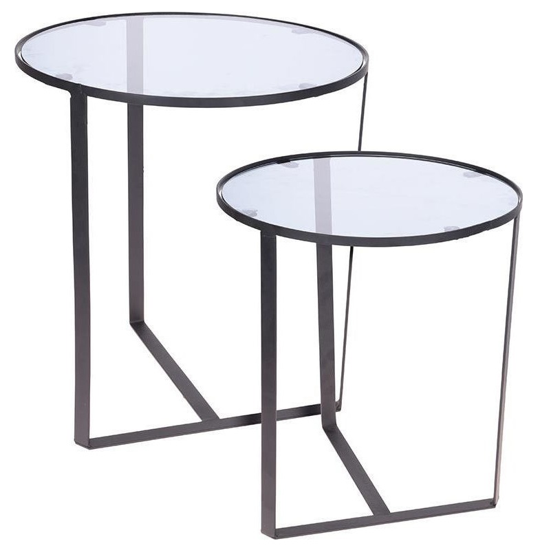Набор столиков Koopman 2 шт 40х44/45х50, цвет черный - фото 1