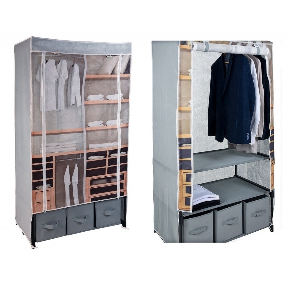 Шкаф для одежды из ткани Koopman 160х88х50см