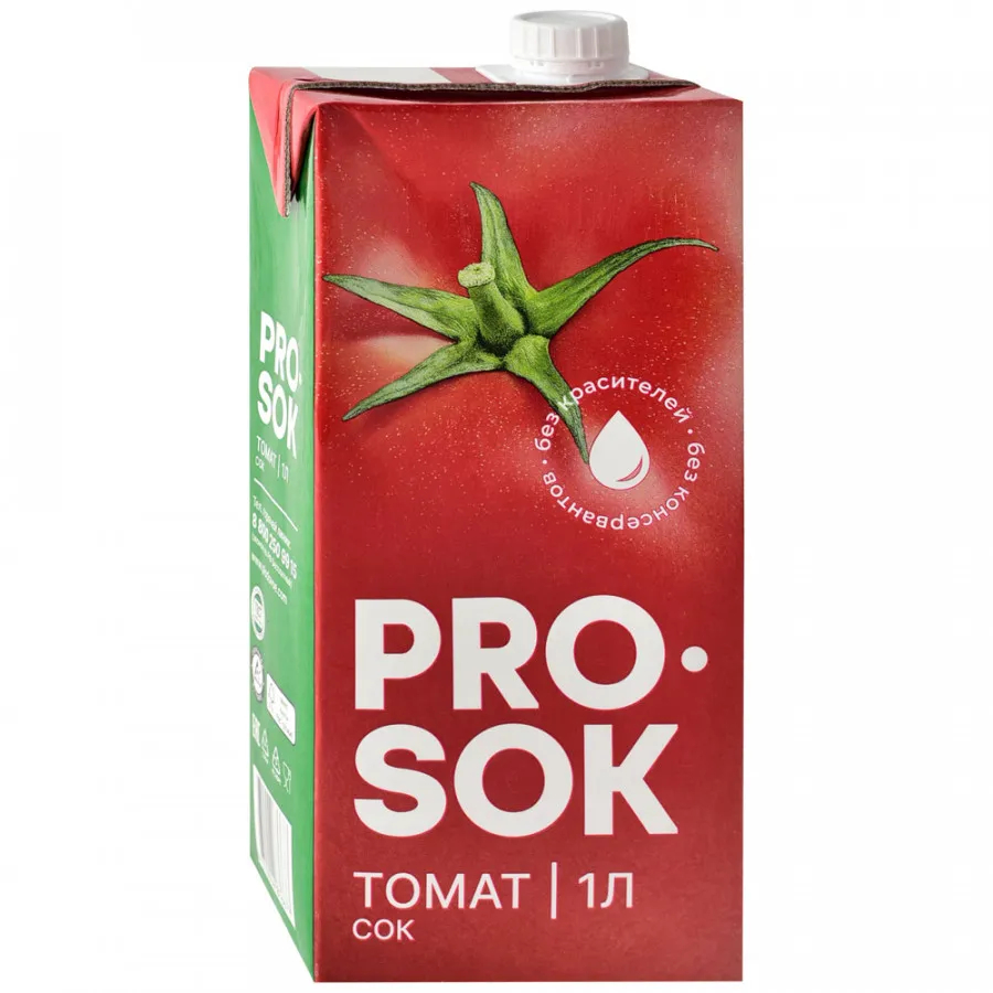 Сок Pro Sok восстановленный, томатный 1 л