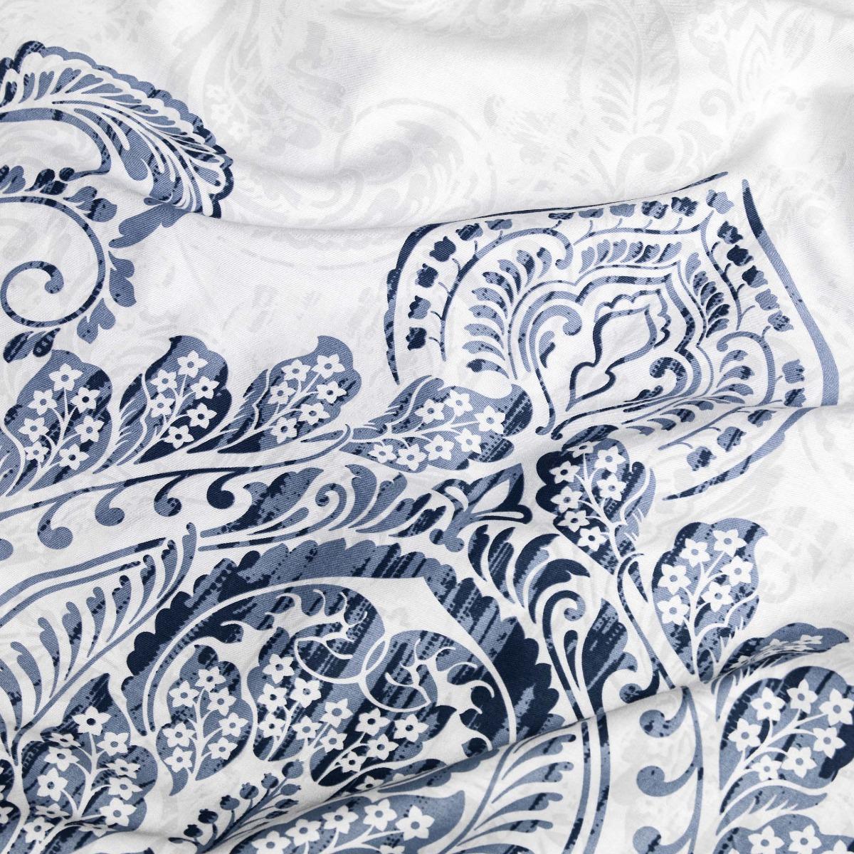 фото Комплект постельного белья togas флевланд белый с синим полуторный