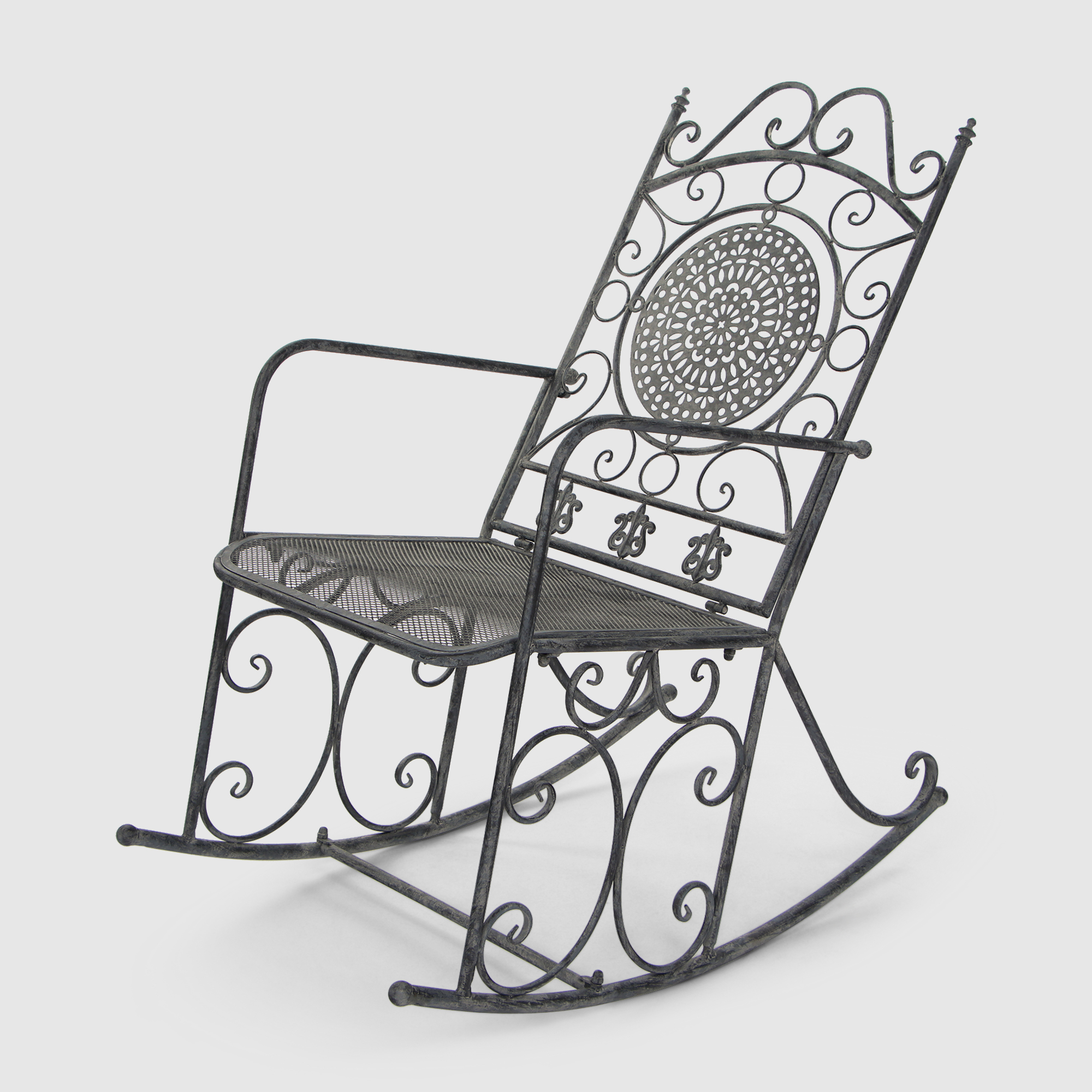 Кресло-качалка Anxi jiacheng металлическая серая 56x97x107 см, цвет серый - фото 1