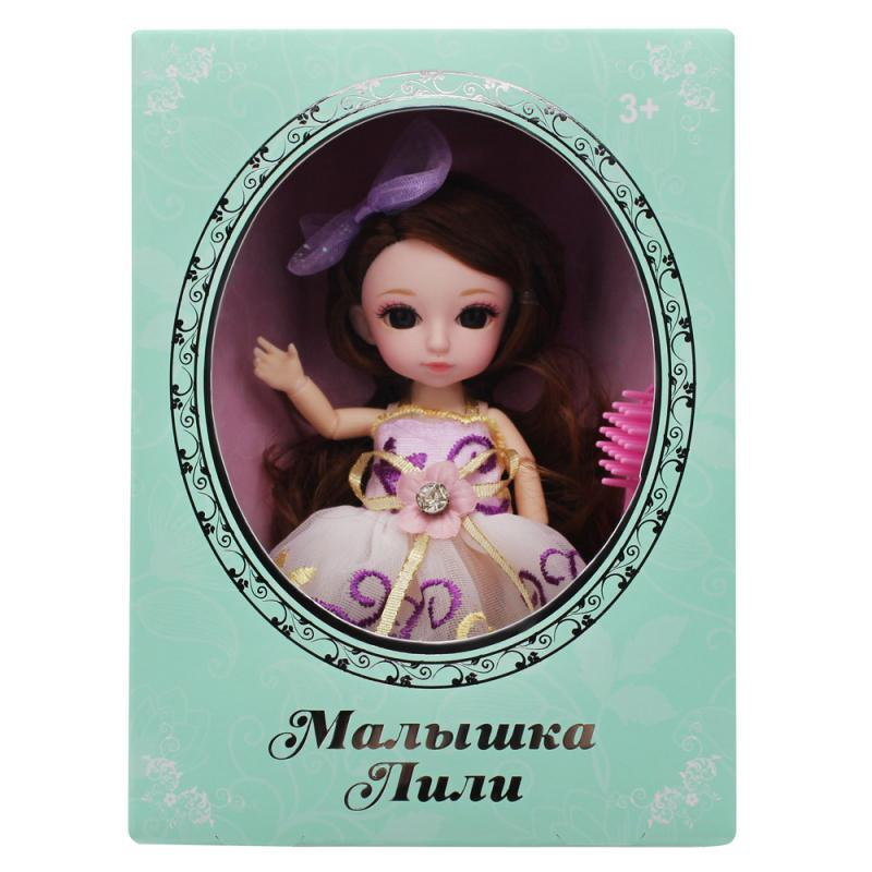 фото Кукла шарнирная funky toys малышка лили брюнетка с расческой 16 см