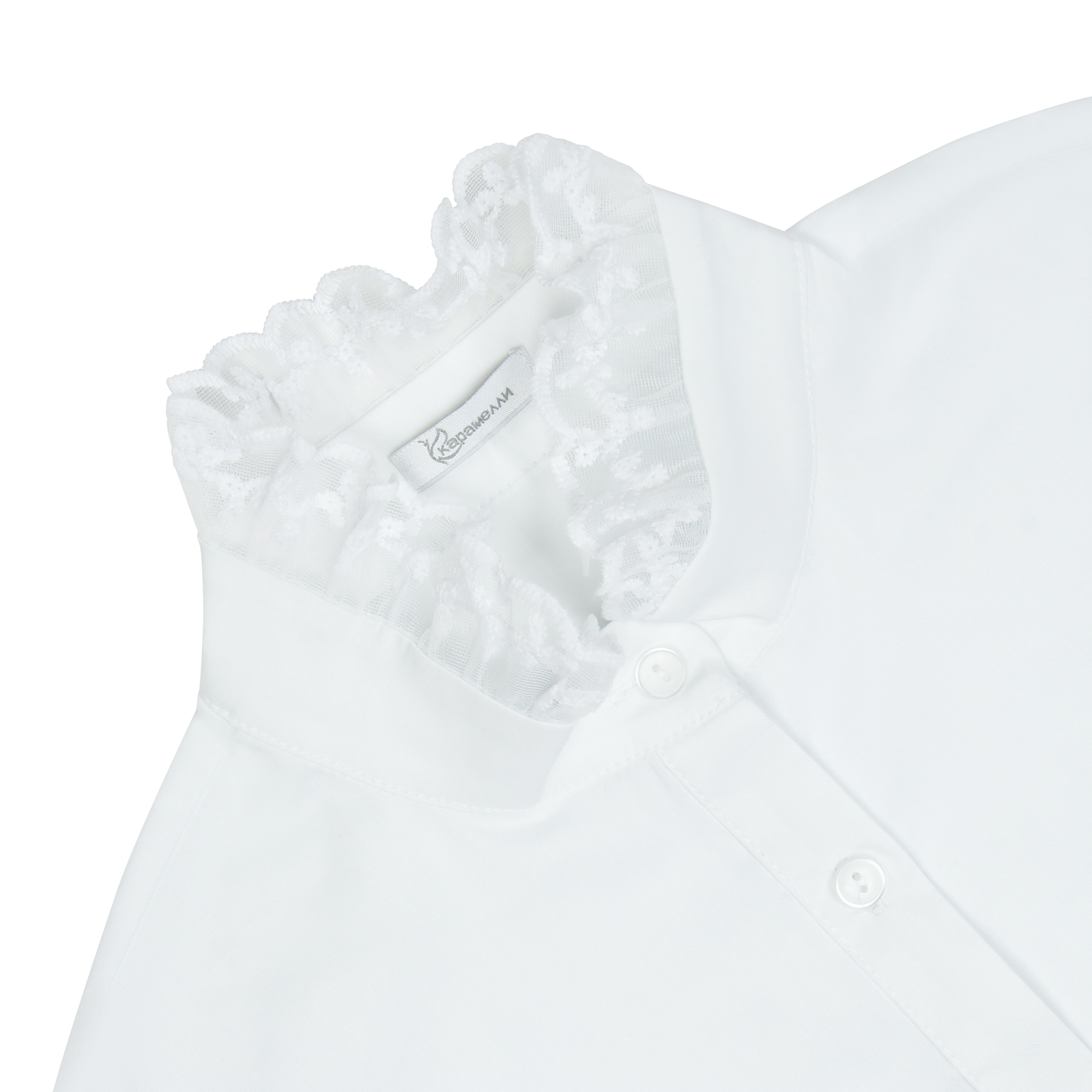 Блузка для девочки КАРАМЕЛЛИ О74729 белая, цвет белый, размер 164 - фото 4
