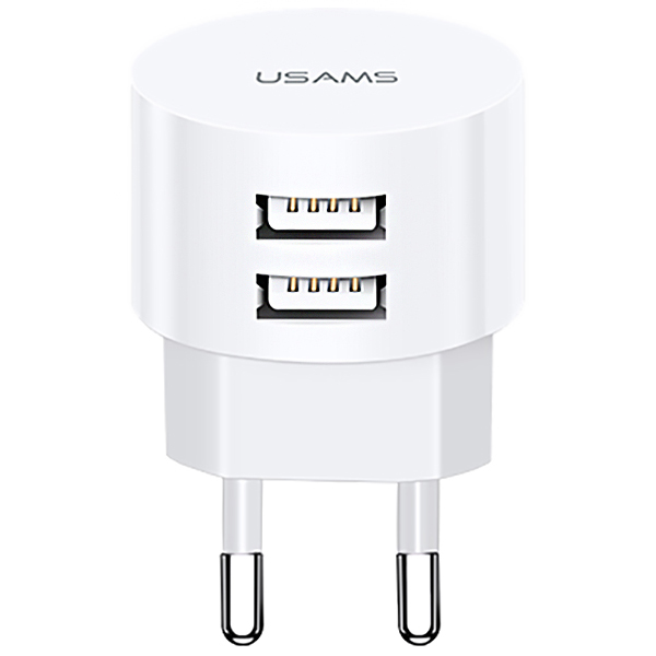 Зарядное устройство USAMS 2 USB + кабель Lightning U35 XTXLOGT1804 белый - фото 1