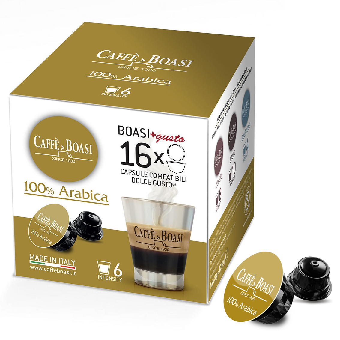 фото Кофе в капсулах caffe boasi 100% arabica для системы nescafe dolce gusto 16 шт