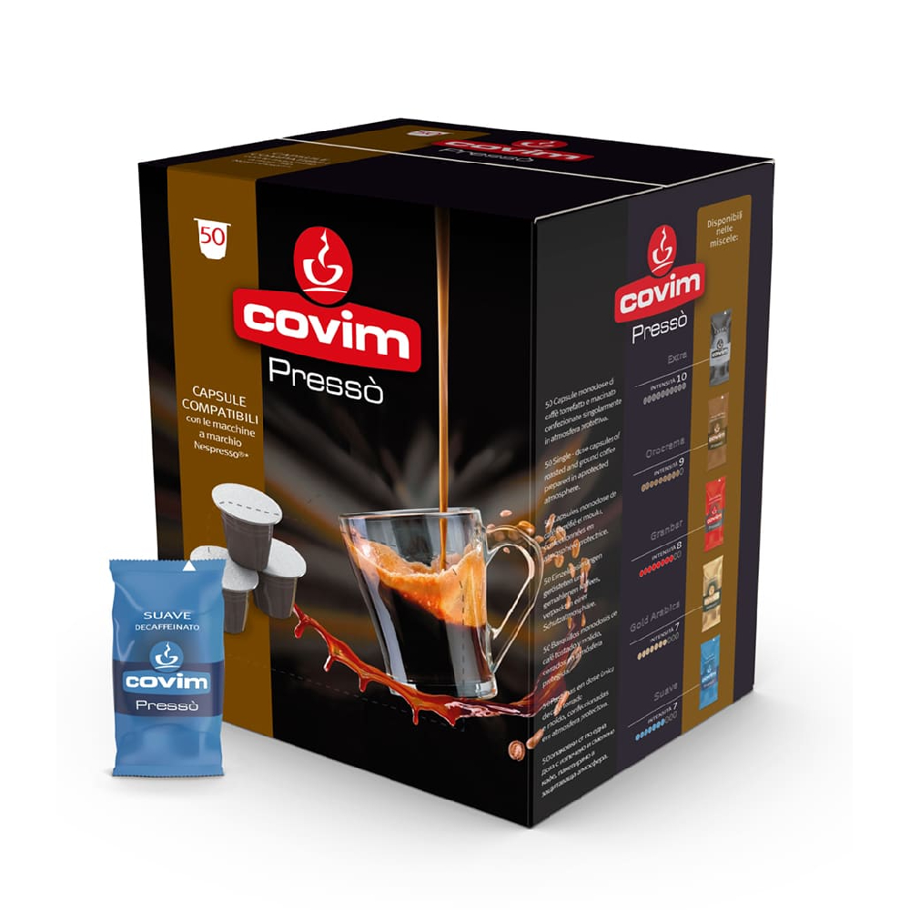 фото Кофе в капсулах covim presso flowpack suave deca без кофеина для системы nespresso 50 шт