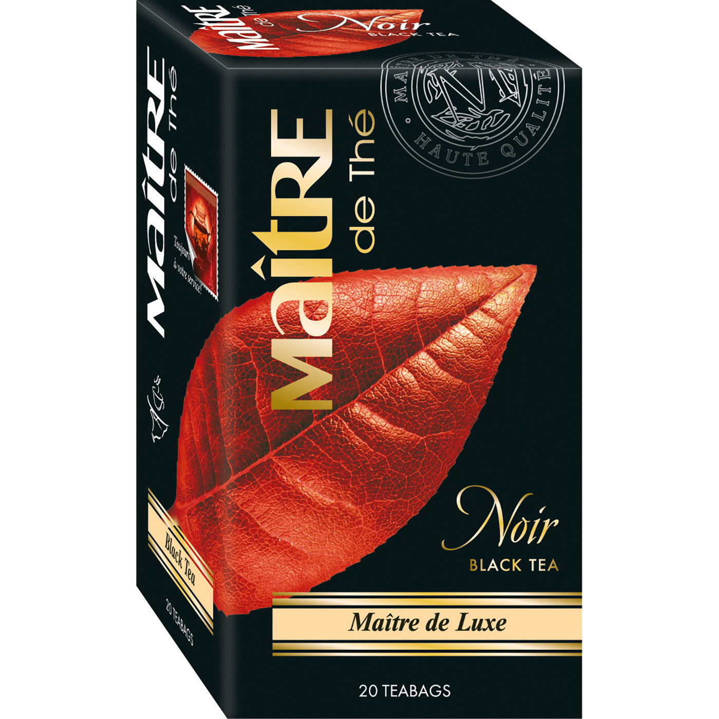 Чай черный Maitre de The Noir Maitre de Luxe, 2г х 20 пакетиков