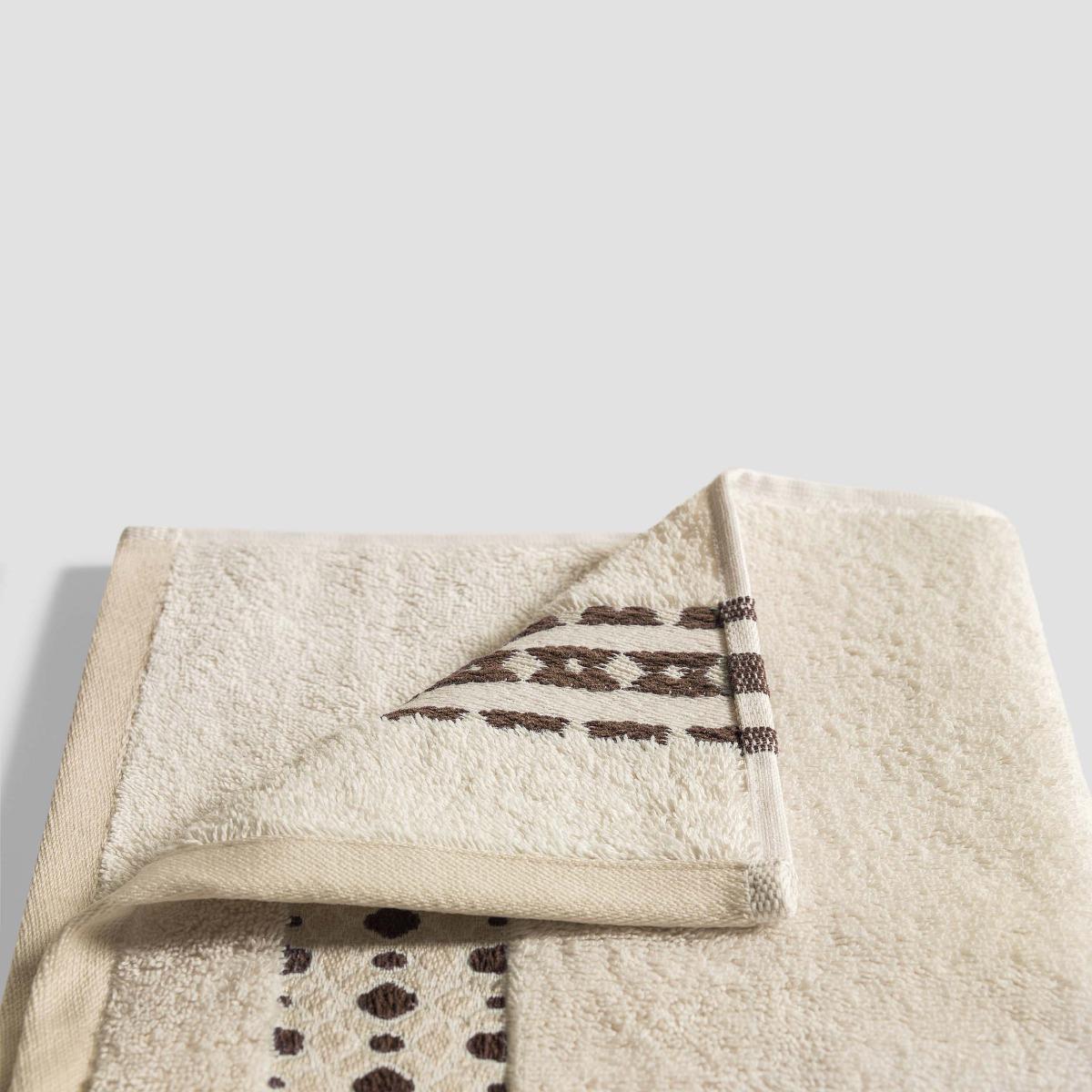 фото Полотенце togas эмеральд коричневое с экрю 70х140 см