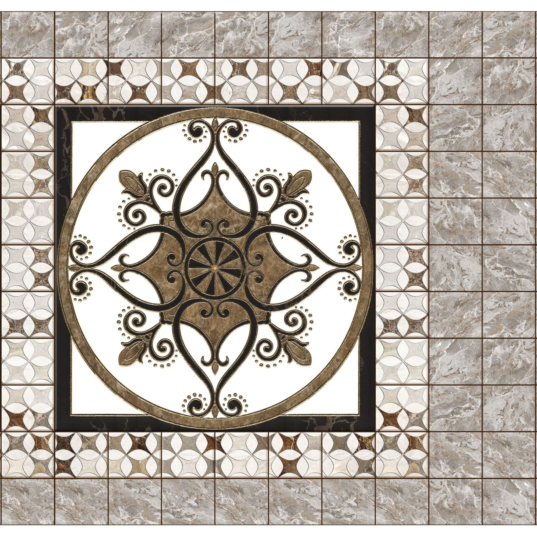 фото Ламинат novita 3d мраморная мозаика 1800x1870x4,2 мм
