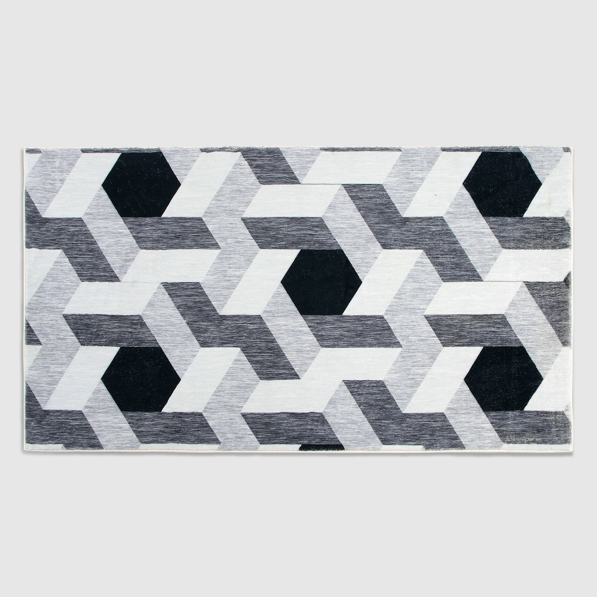 Коврик Silverstone Carpet черно-белой цветовой гаммы 80х150 см