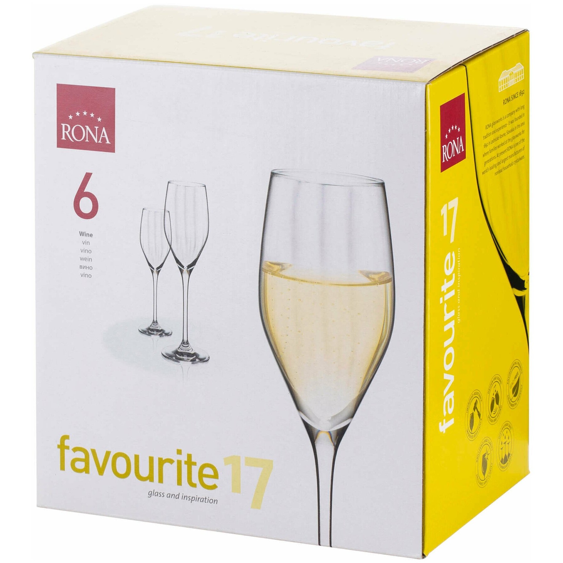 Набор Rona Favorite optical 6 бокалов для шампанского 170 мл, цвет прозрачный - фото 2