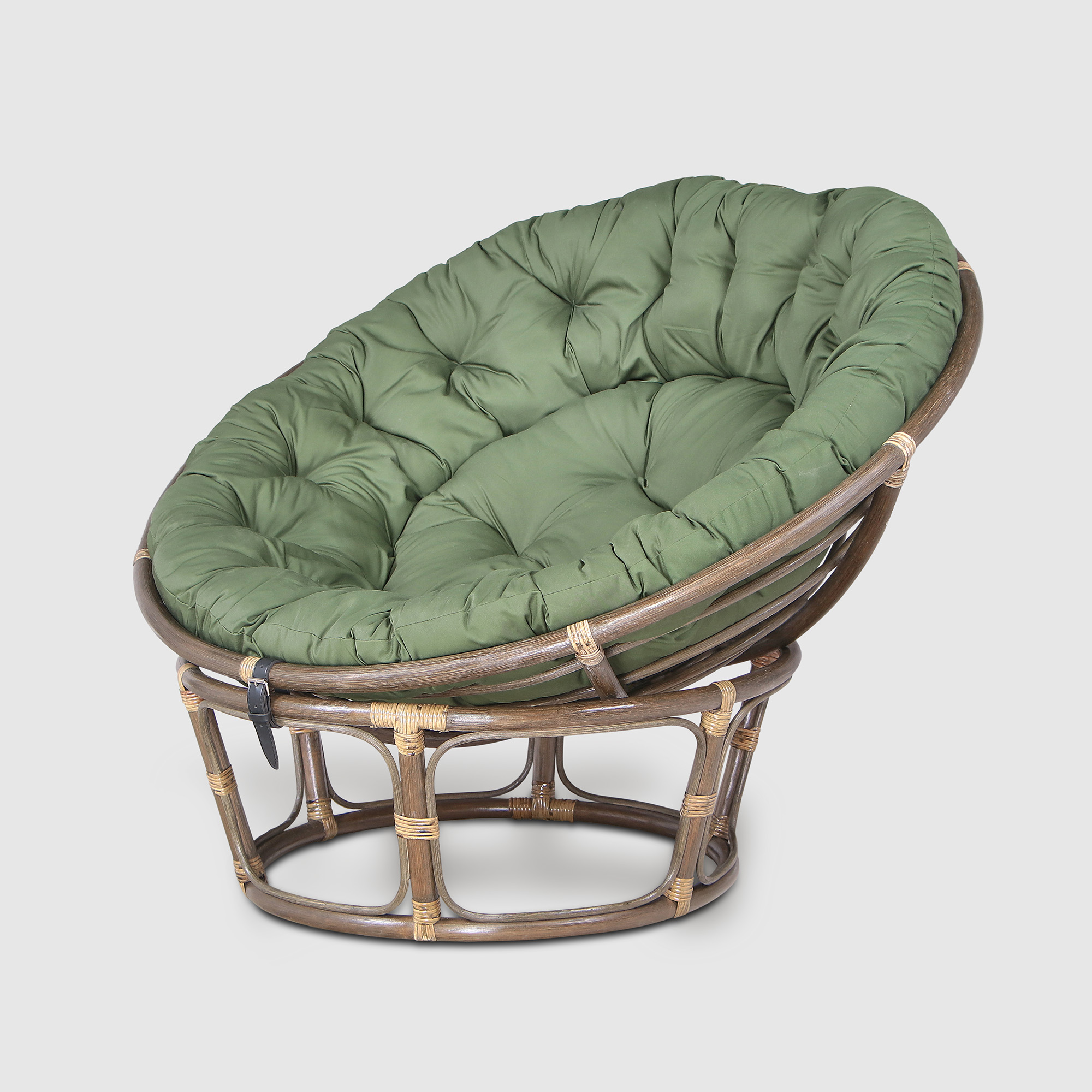 Кресло-папасан Rattan grand Nido olive green с подушкой, цвет коричневый - фото 1