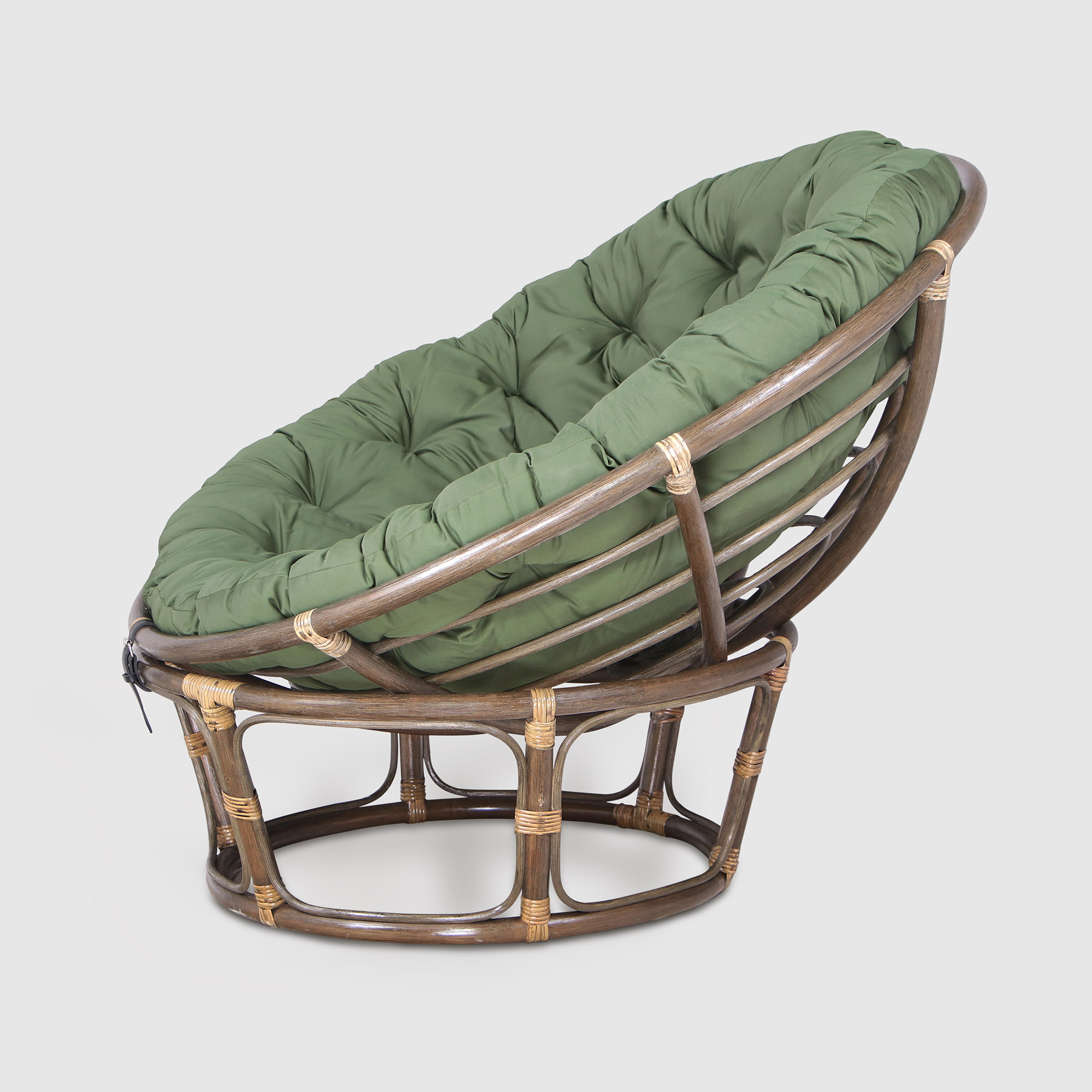 Кресло-папасан Rattan grand Nido olive green с подушкой, цвет коричневый - фото 4