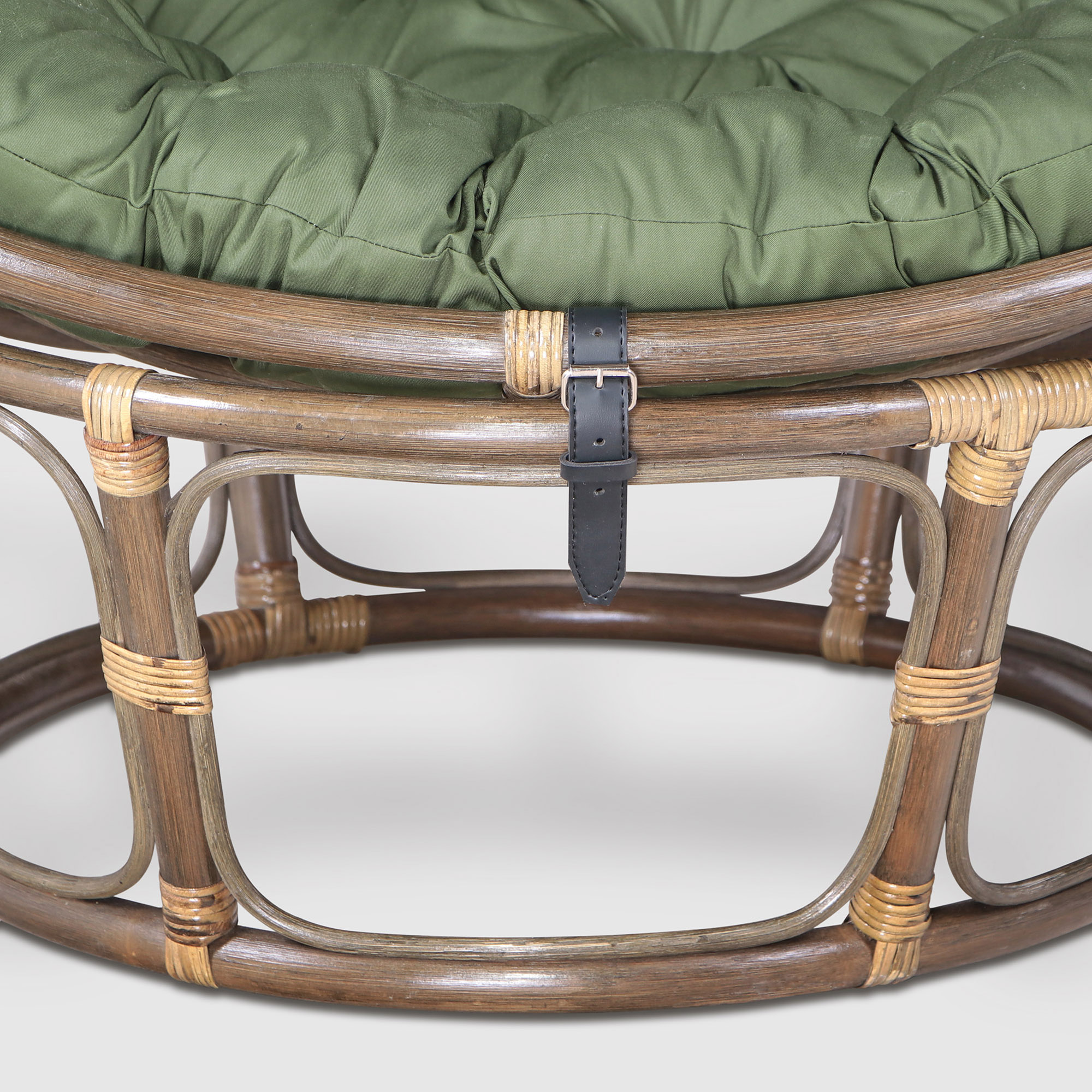 Кресло-папасан Rattan grand Nido olive green с подушкой, цвет коричневый - фото 7