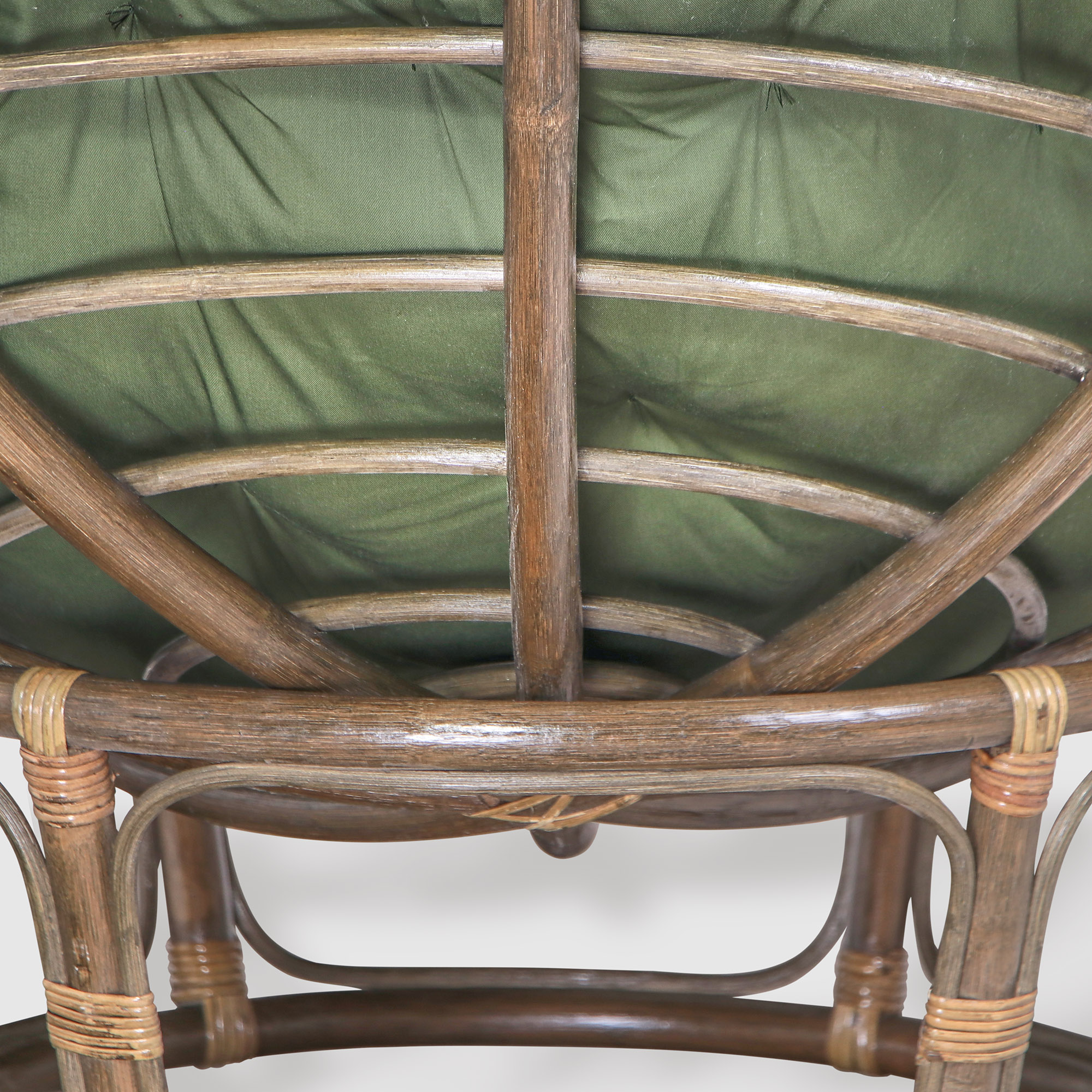 Кресло-папасан Rattan grand Nido olive green с подушкой, цвет коричневый - фото 8