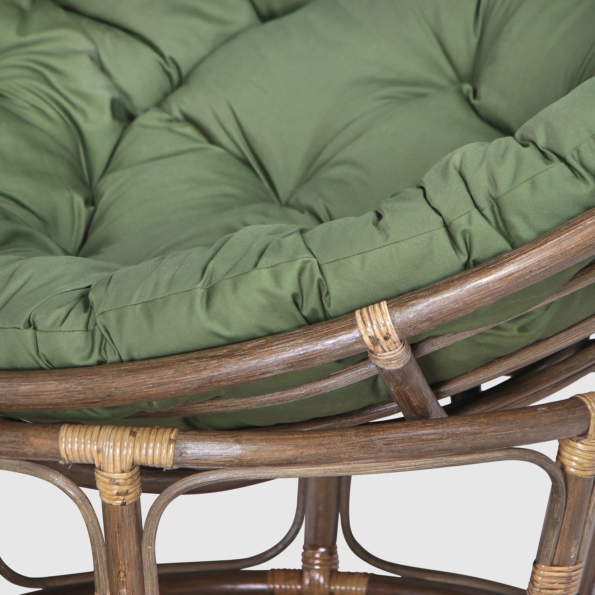 Кресло-папасан Rattan grand Nido olive green с подушкой, цвет коричневый - фото 9