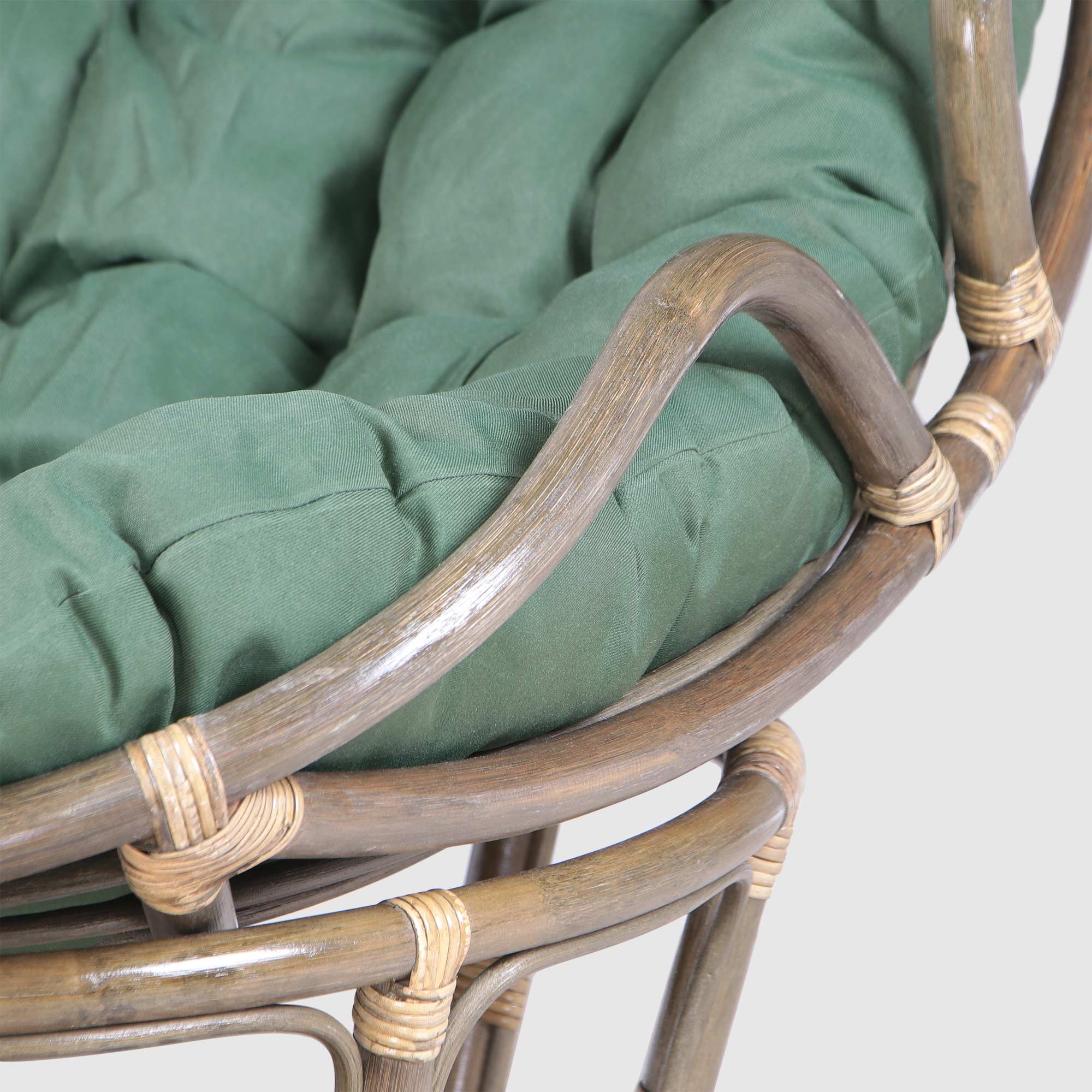 Кресло-папасан Rattan grand Olive green с подушкой, цвет коричневый - фото 9