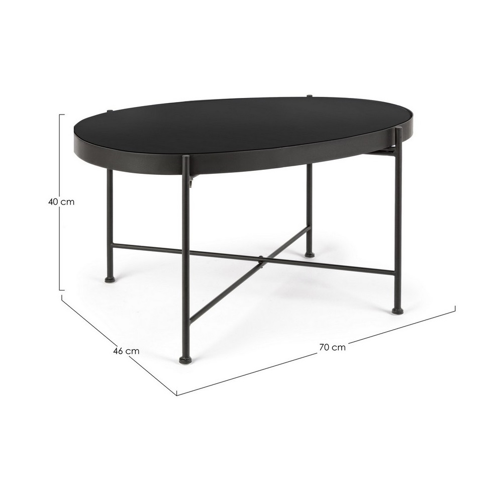 Кофейный столик Bizzotto furniture rashida 70x46х40 см, цвет черный - фото 2
