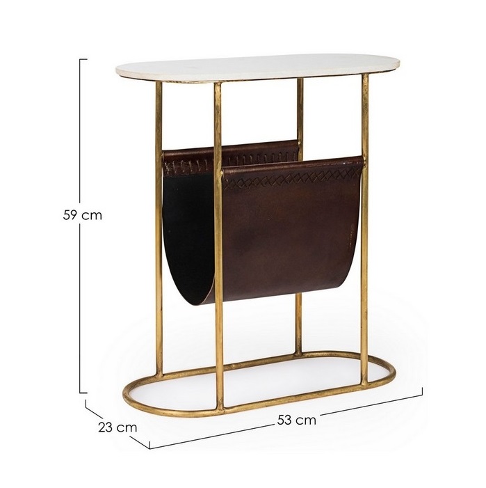 Столик кофейный с полкой под журналы Bizzotto furniture 53х23х59 см, цвет золотой - фото 2