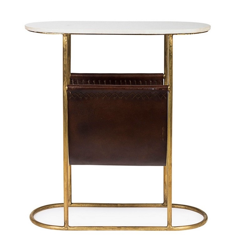 Столик кофейный с полкой под журналы Bizzotto furniture 53х23х59 см, цвет золотой - фото 3