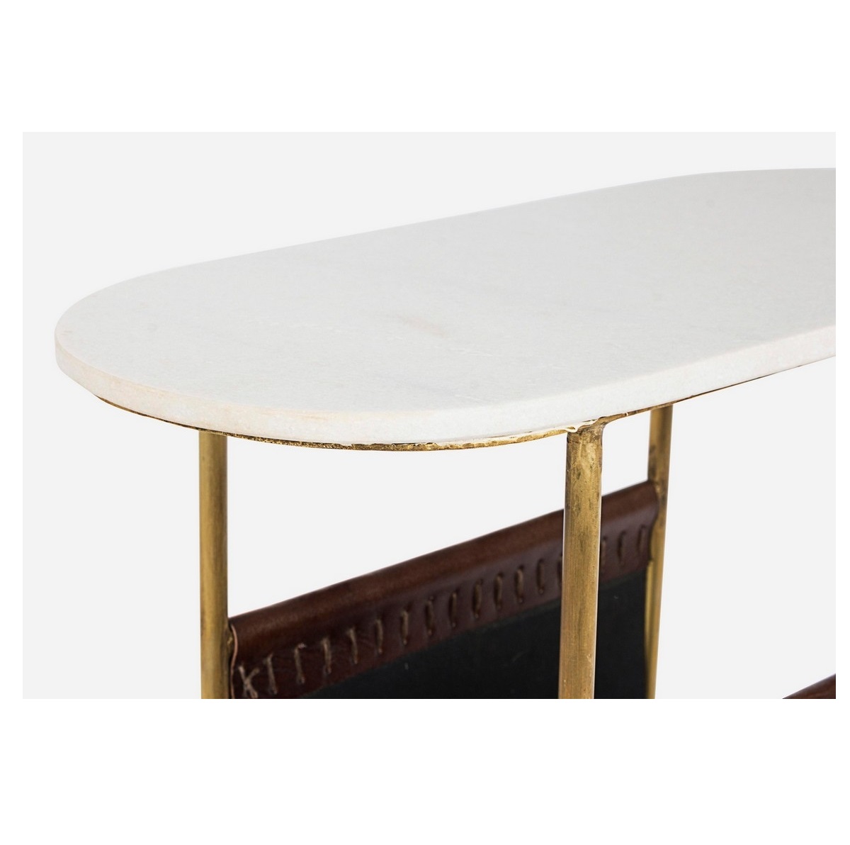 Столик кофейный с полкой под журналы Bizzotto furniture 53х23х59 см, цвет золотой - фото 5