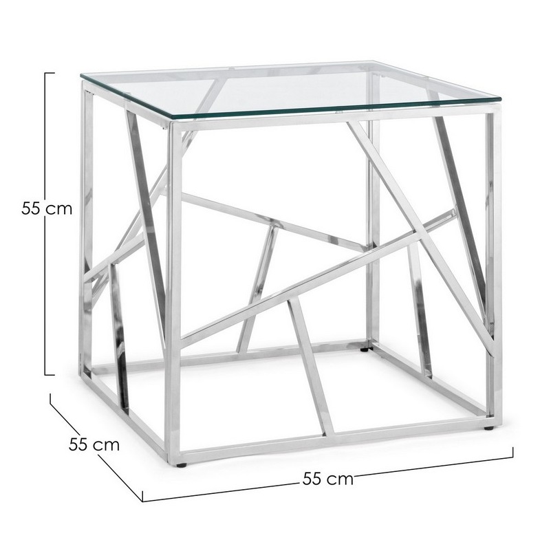 Столик кофейный Bizzotto furniture rayan 55x55х55 см, цвет хром - фото 2