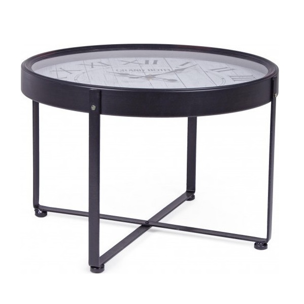 Столик-часы кофейный Bizzotto furniture gerald 61х61х40 см, цвет черный - фото 1