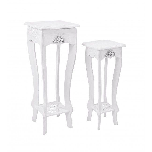 Набор столиков под лампу Bizzotto furniture blanc 2 шт, цвет белый - фото 1