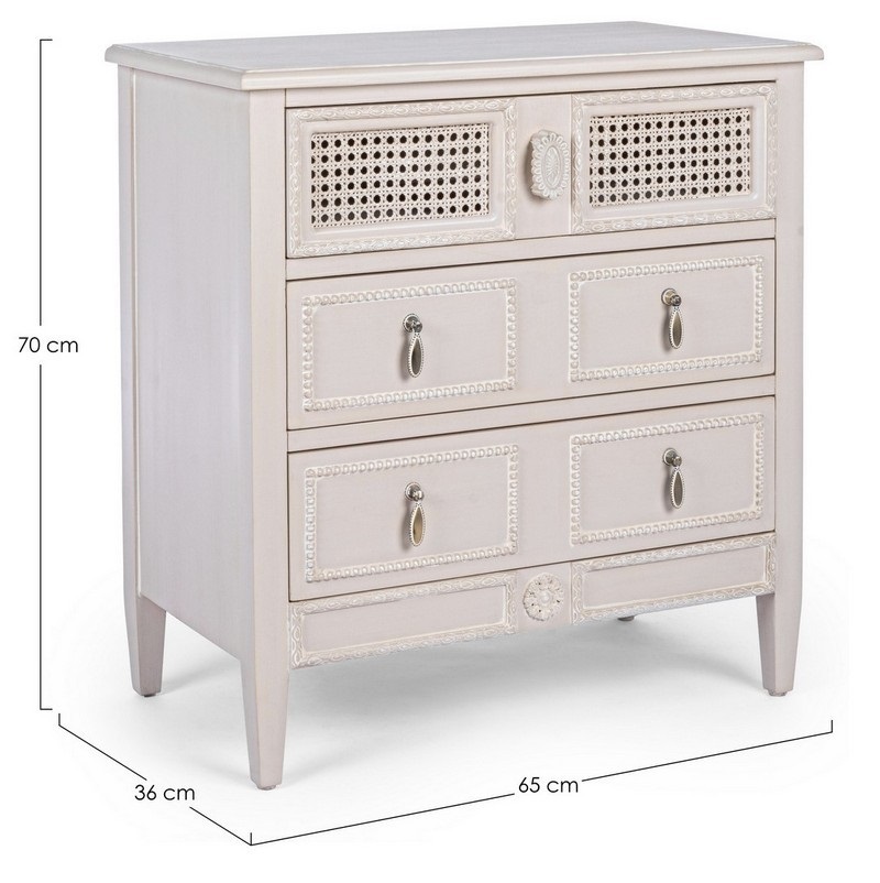 фото Комод с 3 ящиками bizzotto furniture eunice 65х36х70 см