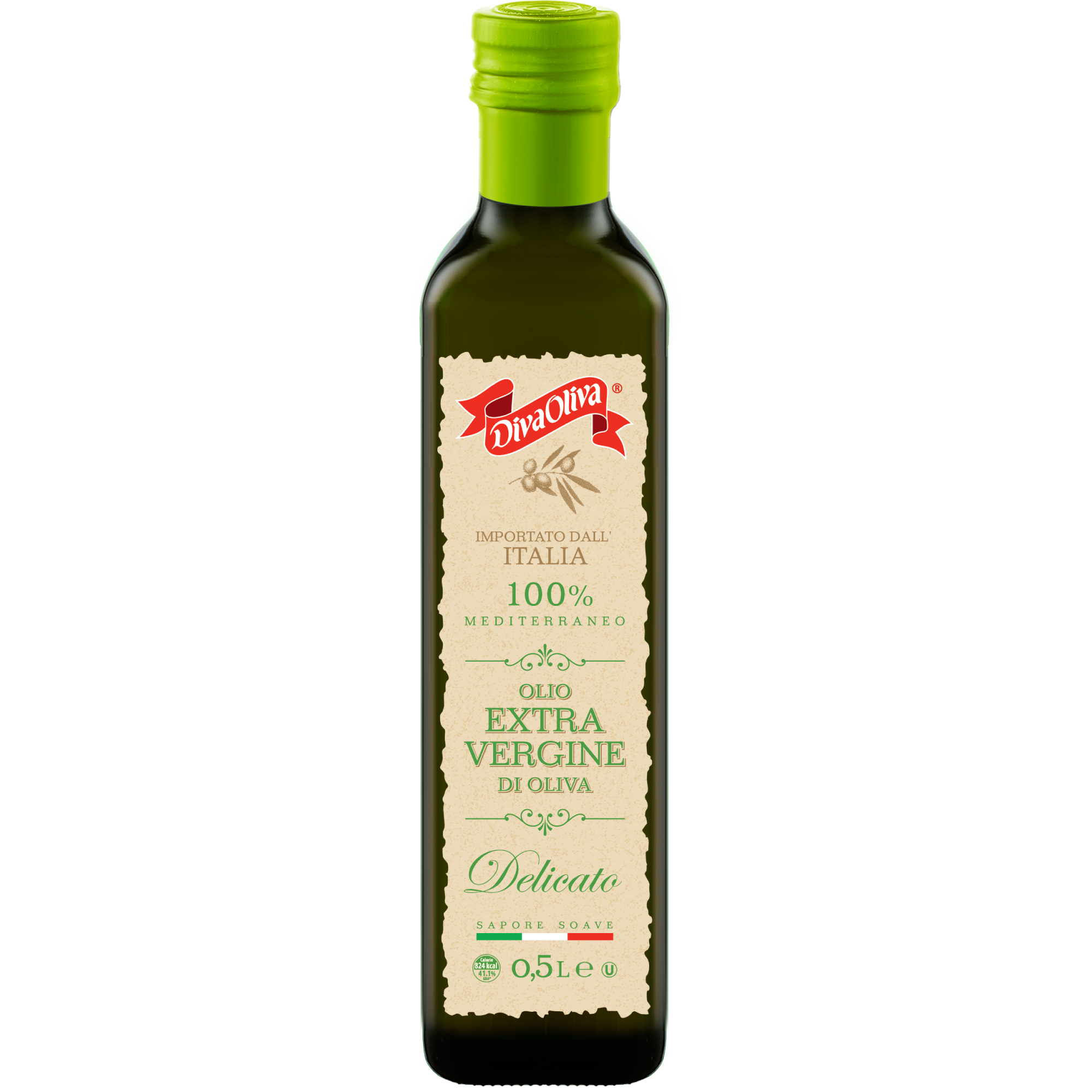 Масло оливковое Diva Oliva Extra Vergine Delicato, 500 мл - фото 1