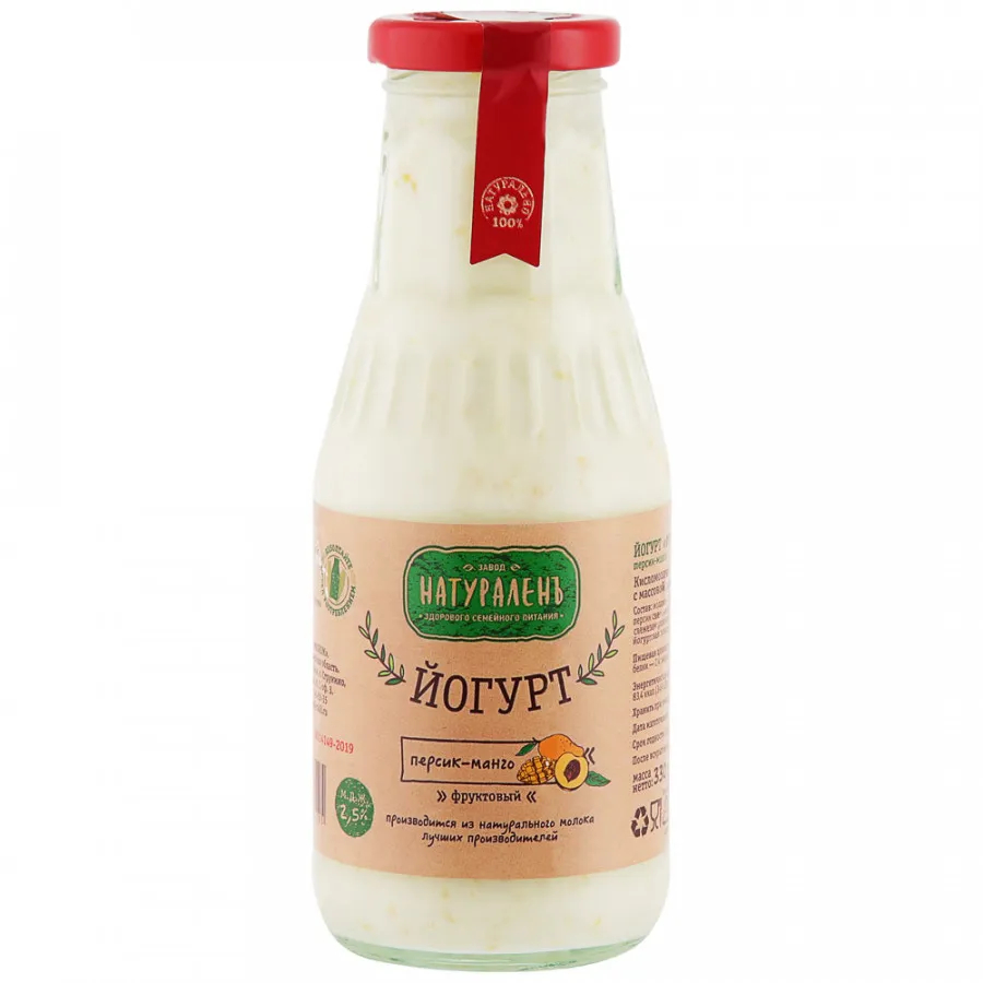 Йогурт питьевой Натураленъ Персик-Манго 2,5%, 330 г