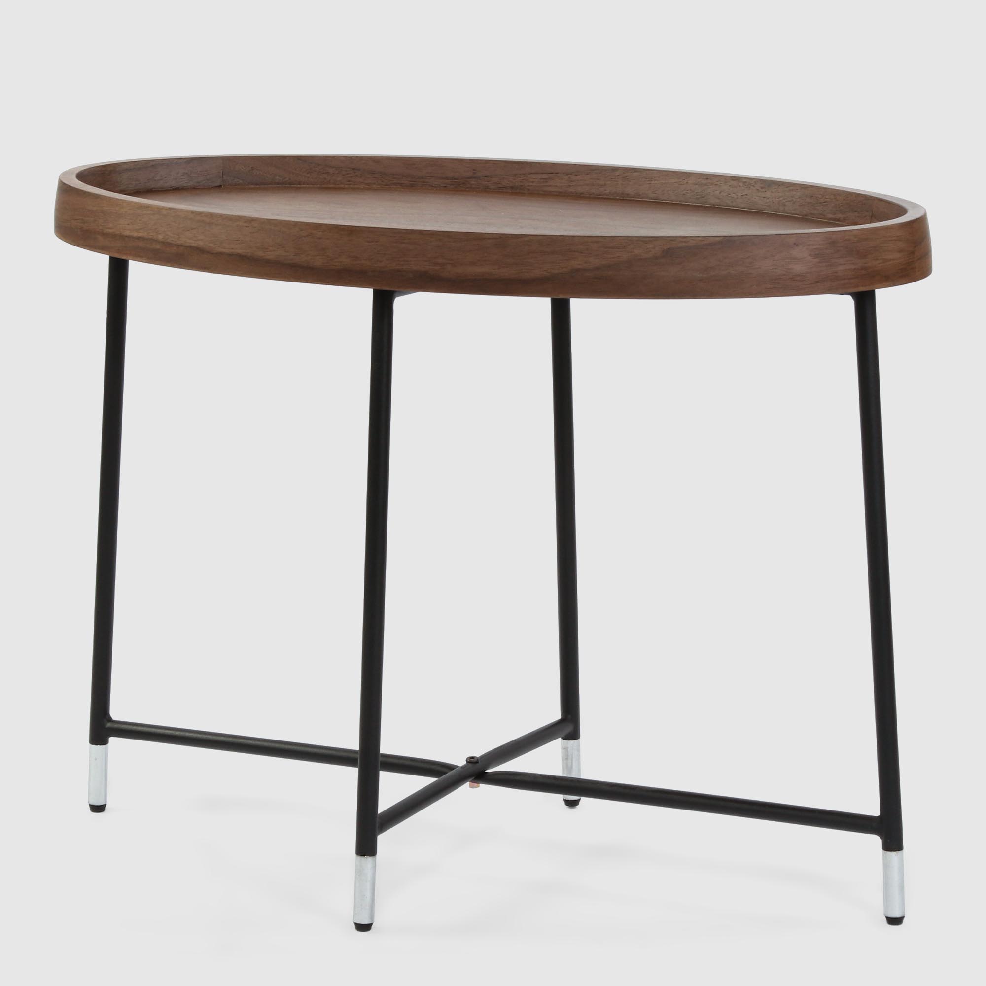 Стол журнальный City Furniture коричневый с чёрным 75х40х53 см