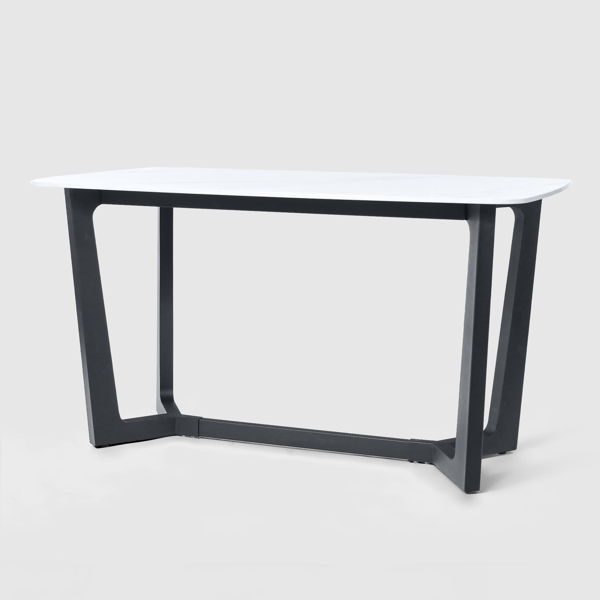 Обеденный стол City Furniture белый с чёрным 140х80х75 см, цвет чёрный - фото 1