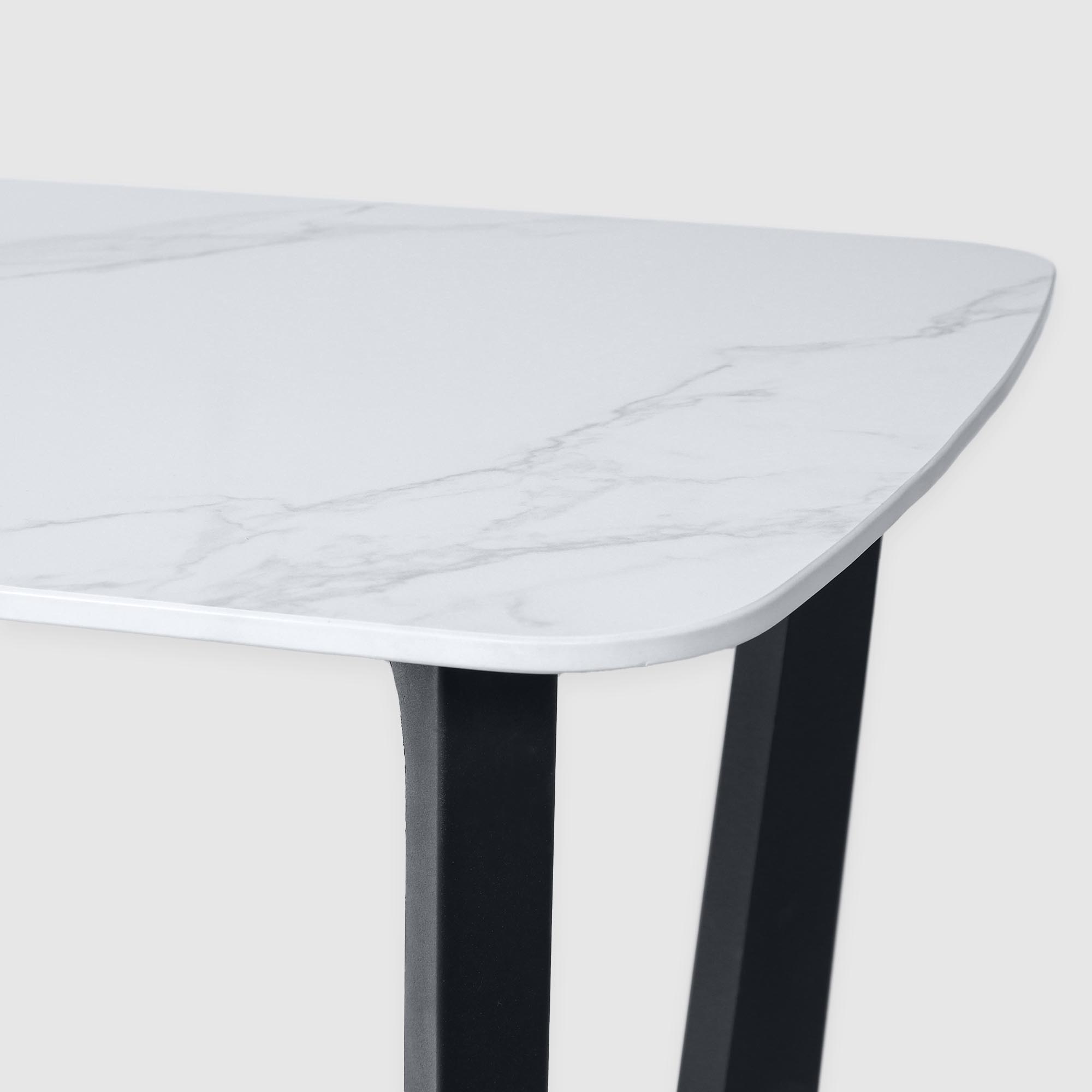 Обеденный стол City Furniture белый с чёрным 140х80х75 см, цвет чёрный - фото 4