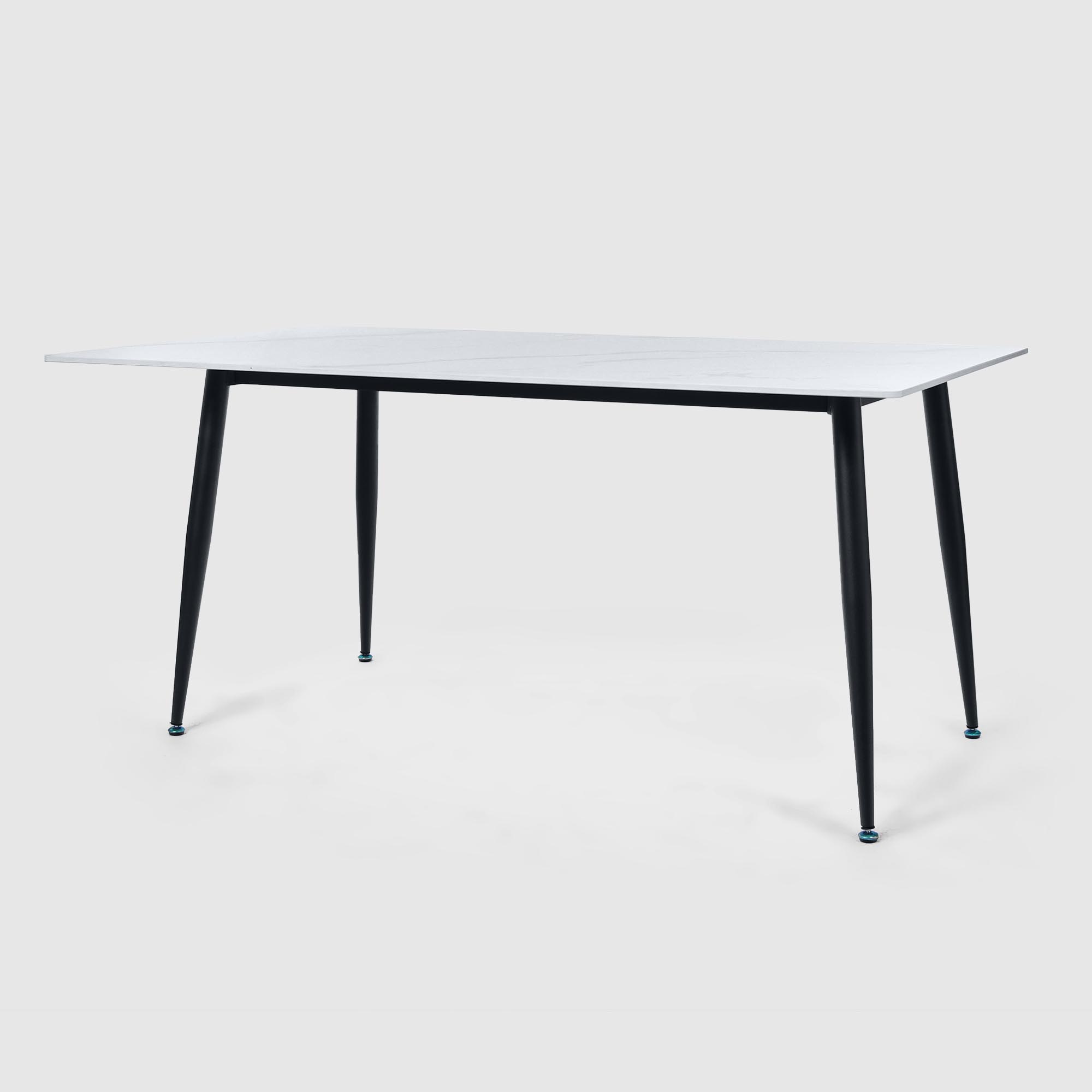 Обеденный стол City Furniture белый с чёрным 160х90х75 см