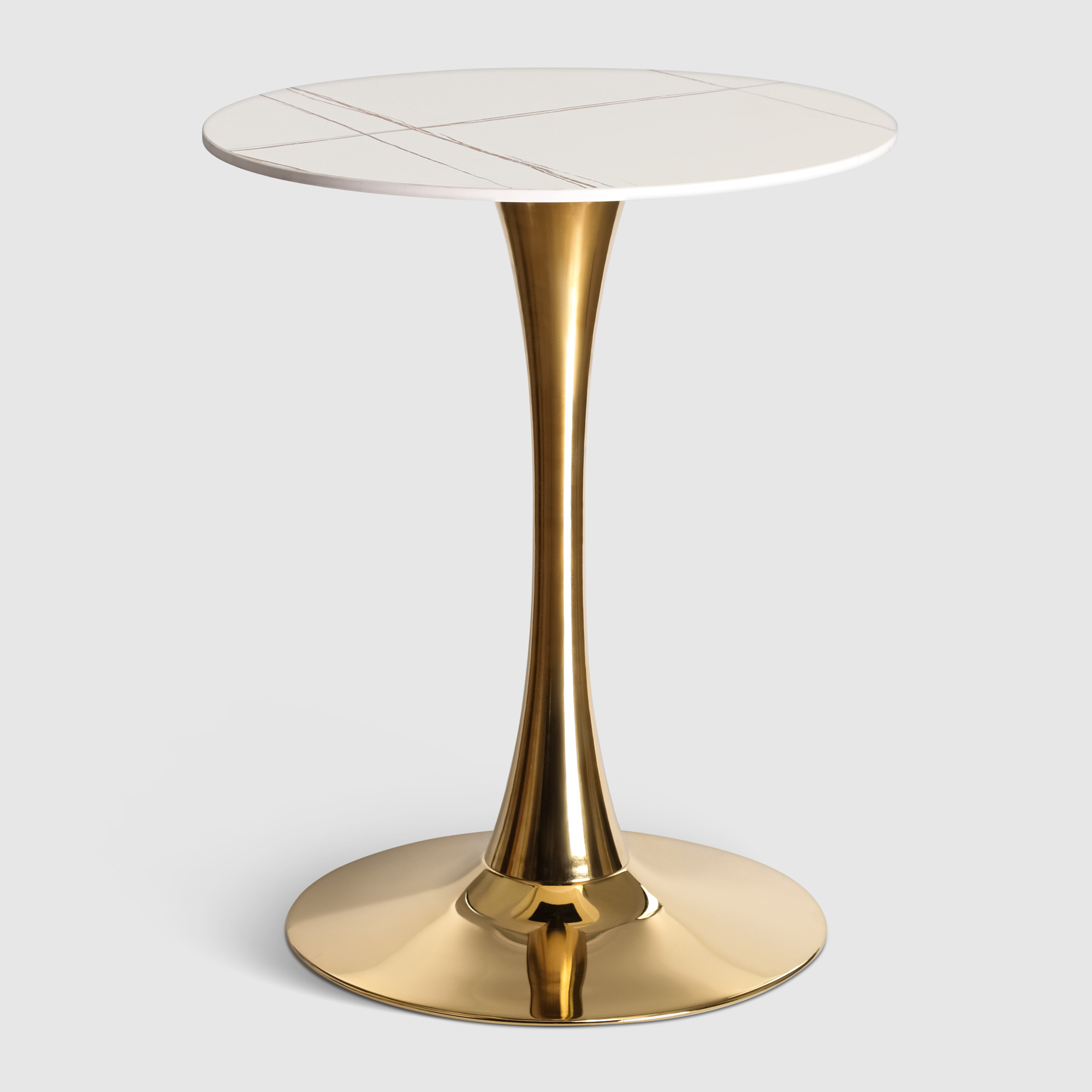 Журнальный столик City Furniture белый с золотым 60х60х75 см, цвет золотой - фото 1