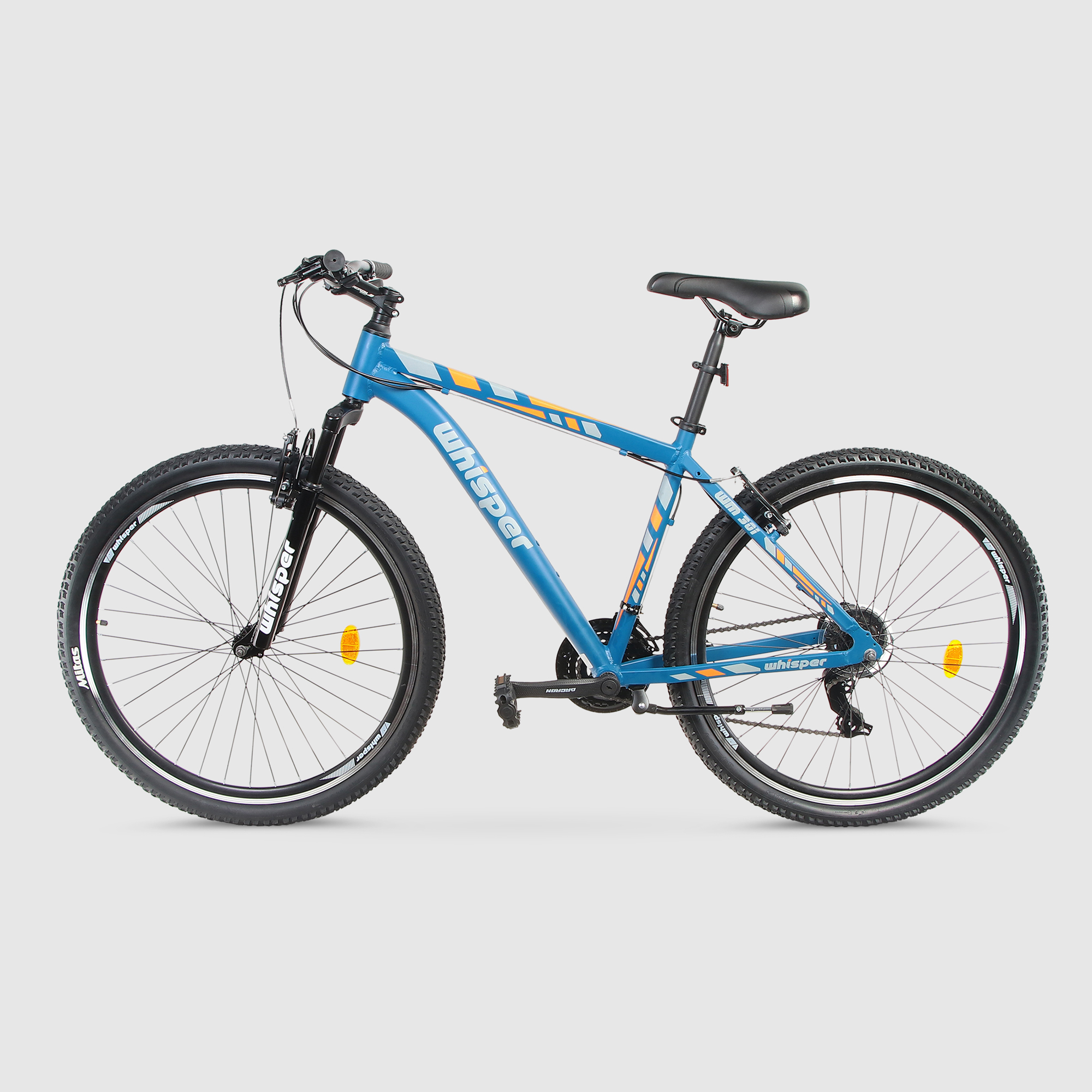 Велосипед Whisper 27,5, голубой, мужской Жесткая стальная вилка - фото 1