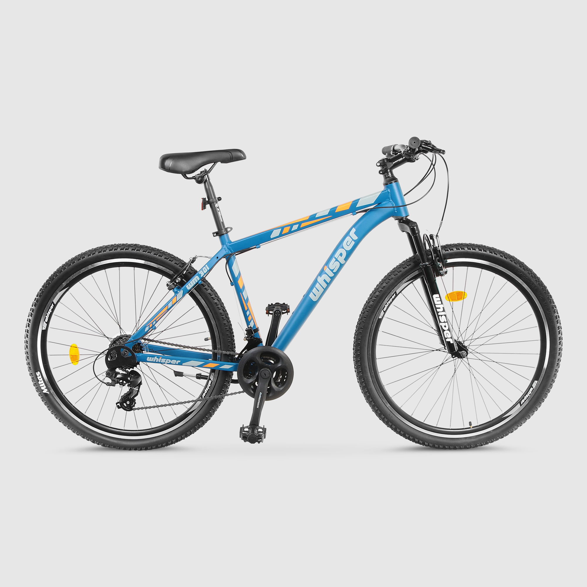 Велосипед Whisper 27,5, голубой, мужской Жесткая стальная вилка - фото 3