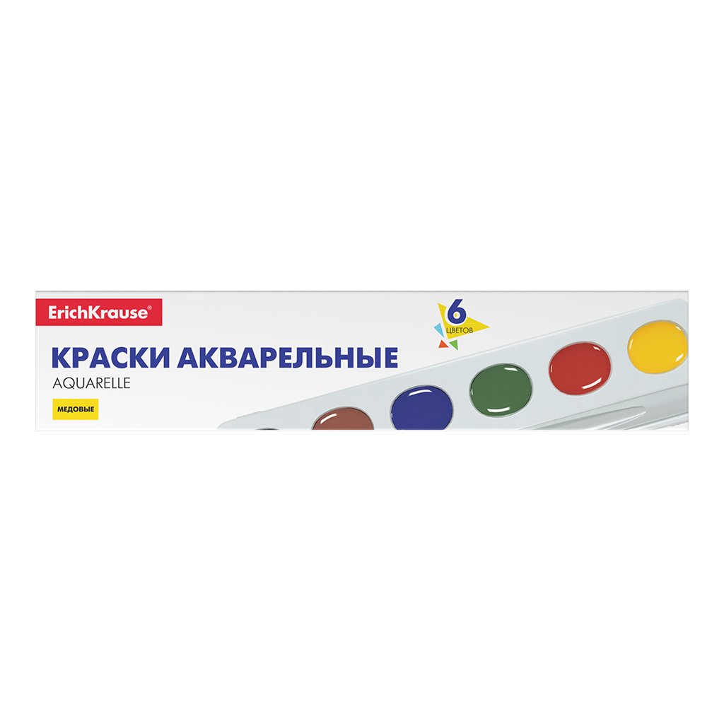 фото Краски акварельные erich krause basic медовые 6 цветов