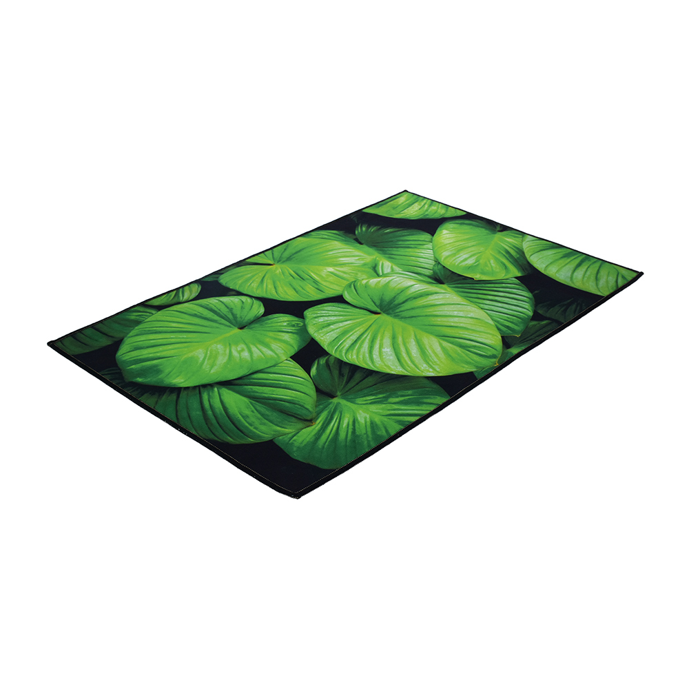 фото Коврик для ванной влаговпитывающий vortex velur spa листья зелёный 50х80 см