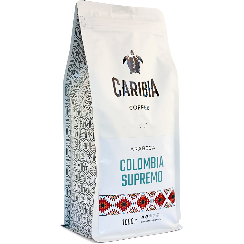 Кофе зерновой Caribia Arabica Colombia Supremo, 1000 г